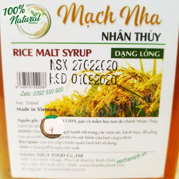 Mạch nha lỏng Nhân Thùy tự nhiên
